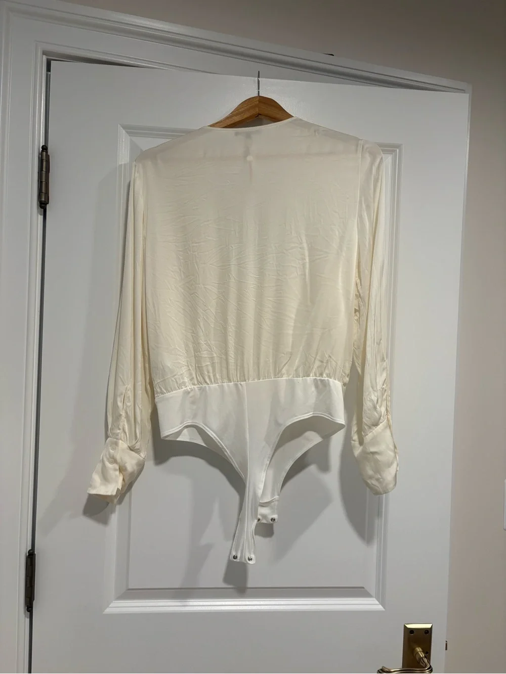Quince Washable Silk Surplice | Size Medium | Cream - Picture 6 of 6